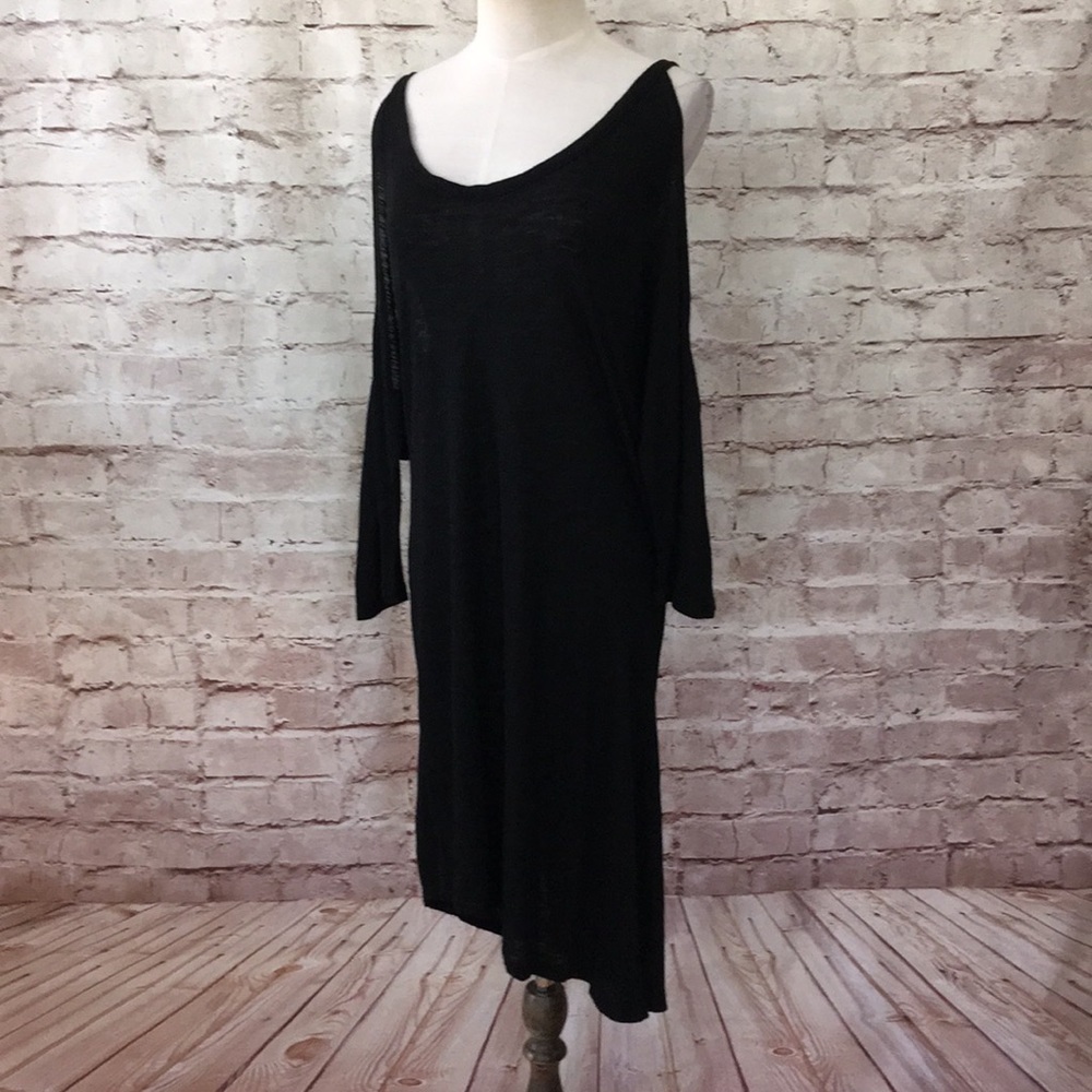 Blue Life Black Cold Shoulder Dress Burnout Jersey